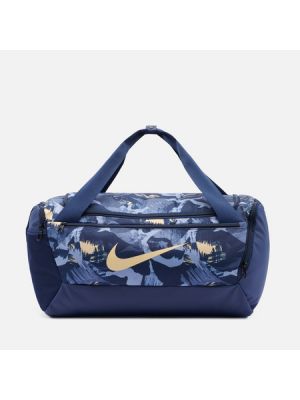 Дорожная сумка с принтом Nike синяя