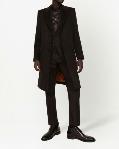 Slim fit oblek Dolce & Gabbana hnědý