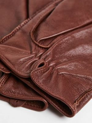 Кожаные перчатки H&m коричневые