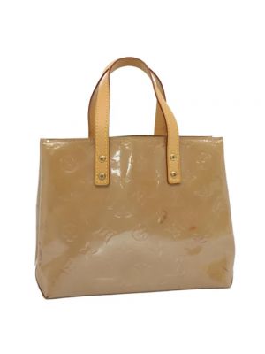 Leder shopper handtasche mit taschen Louis Vuitton Vintage beige