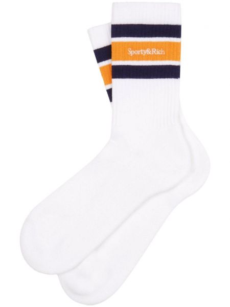 Chaussettes brodeés en coton Sporty & Rich