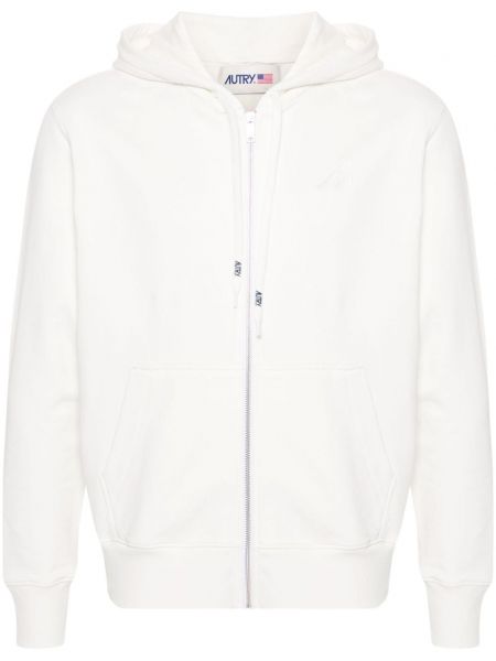 Sweat-shirt long brodé en coton Autry blanc