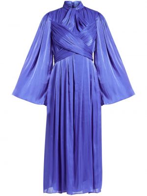Плисирана миди рокля Costarellos синьо