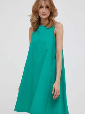 Rochie mini din bumbac United Colors Of Benetton verde