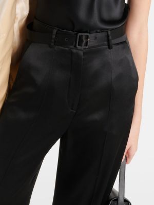 Voľné hodvábne nohavice Gabriela Hearst čierna