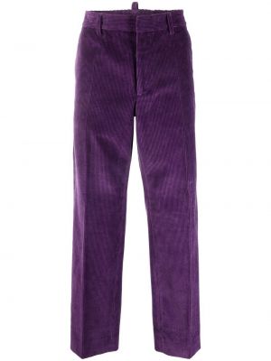 Pantaloni cu picior drept de catifea cord Dsquared2 violet