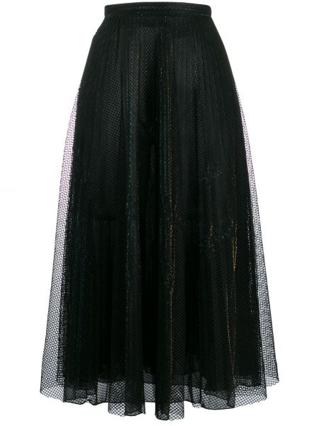 Rozšířená sukně s vysokým pasem na zip Marco De Vincenzo - černá