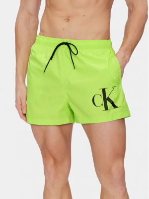 Priliehavé šortky Calvin Klein Swimwear zelená
