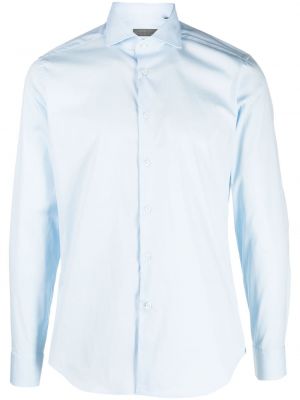 Bavlněná košile s knoflíky Corneliani modrá
