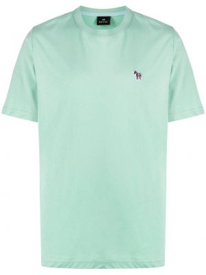 Bavlnené tričko s výšivkou Ps Paul Smith zelená