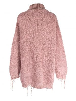 Sweter z frędzli Maison Mihara Yasuhiro różowy