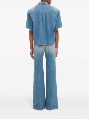 Chemise en jean avec manches courtes Victoria Beckham bleu