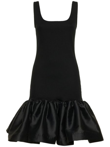 Sukienka mini z falbankami z dżerseju Marques'almeida czarna