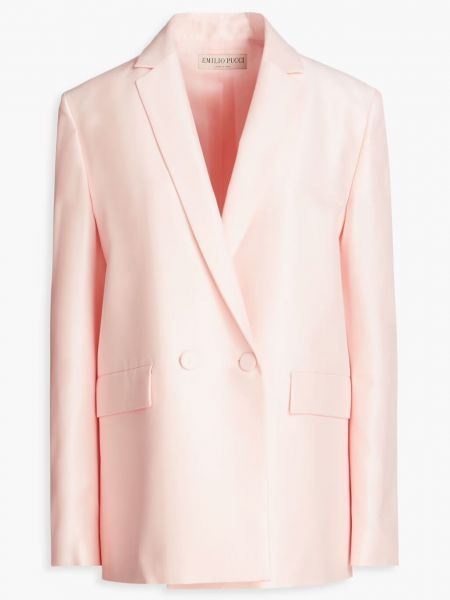 Блейзер из шерсти и шелка из фая Emilio Pucci, пастельно-розовый