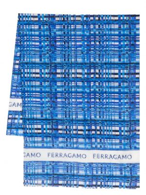 Chusta w kratkę Ferragamo niebieska