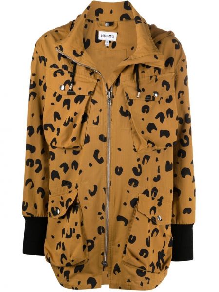 Abrigo con capucha leopardo Kenzo