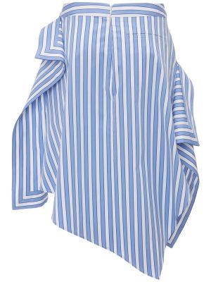 Asymetrické pruhované bavlněné midi sukně Jw Anderson modré