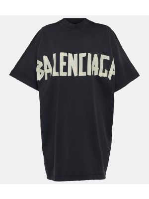 Kokvilnas t-krekls džersija Balenciaga melns