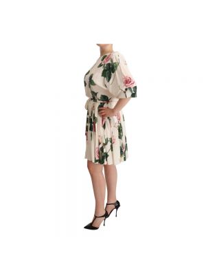 Jedwabna sukienka mini z nadrukiem plisowana Dolce & Gabbana Pre-owned