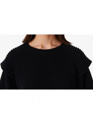 Suéter de lana de lana merino de tela jersey Iro negro