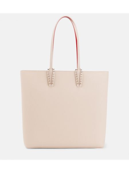 Læder shopping bag Christian Louboutin beige