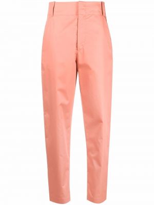 Βαμβακερό παντελόνι με ίσιο πόδι Isabel Marant πορτοκαλί