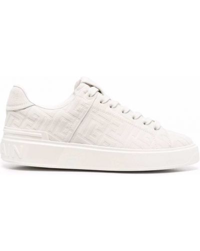 Blonder trykt snøring sneakers Balmain hvit