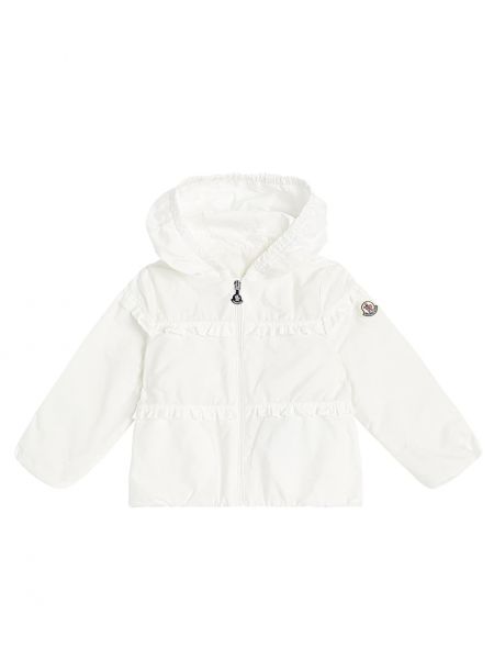 Takki röyhelöillä tytöille Moncler Enfant valkoinen