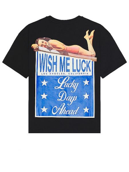 T-shirt Wish Me Luck nero