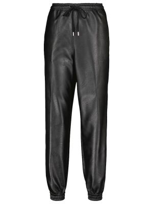Kožené sportovní kalhoty z imitace kůže Stella Mccartney černé