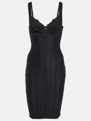 Кружевное платье мини Balenciaga черное