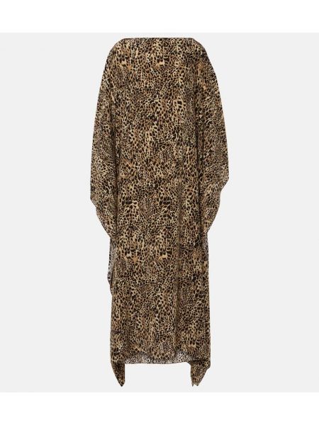 Leopard tryckt silke kaftan Givenchy svart