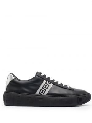 Spitzen schnür sneaker Versace schwarz