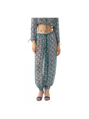 Niebieskie proste spodnie Antik Batik