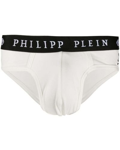 Brodert boksershorts Philipp Plein hvit