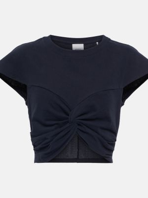 Bavlněný crop top jersey Isabel Marant černý