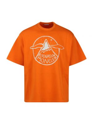 Koszulka z nadrukiem Moncler pomarańczowa