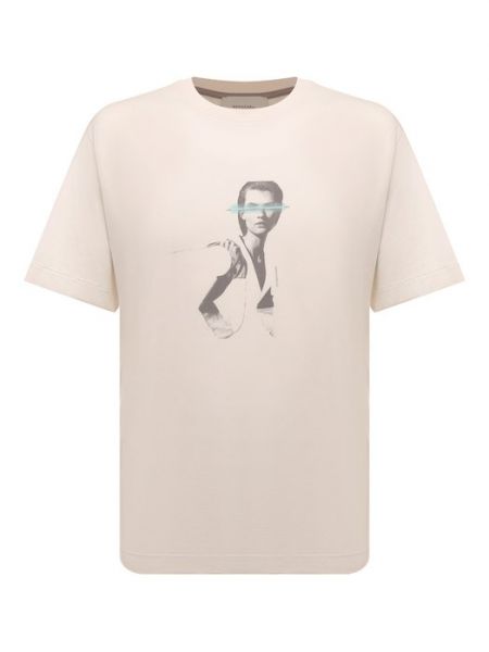 Хлопковая футболка Limitato бежевая
