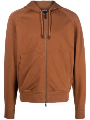 Zip hettegenser Zegna brun