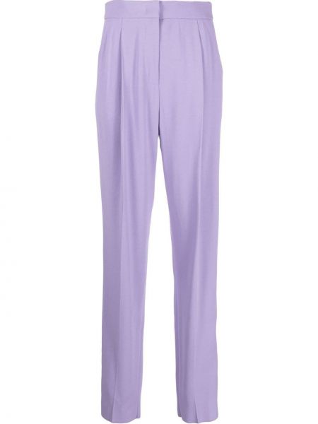 Ravne hlače s črtami Emporio Armani vijolična