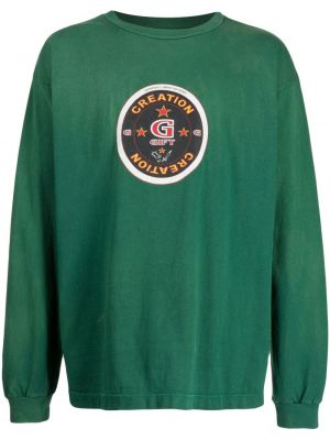 Raštuotas medvilninis džemperis Saint Mxxxxxx žalia