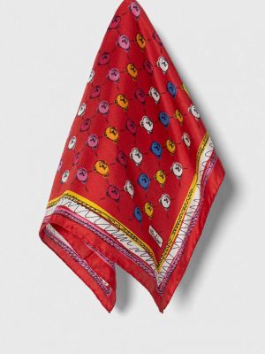 Карирана копринена вратовръзка Moschino червено