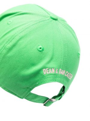 Haftowana czapka z daszkiem Dsquared2 zielona