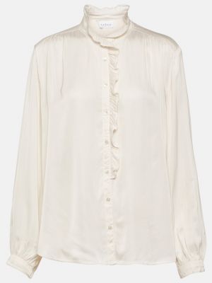 Бархатная атласная блузка с рюшами Velvet
