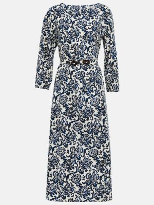 Robe mi-longue en coton à fleurs 's Max Mara bleu