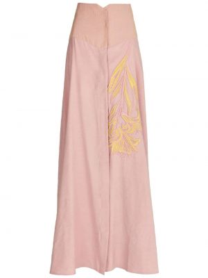 Długa spódnica w kwiatki Silvia Tcherassi różowa