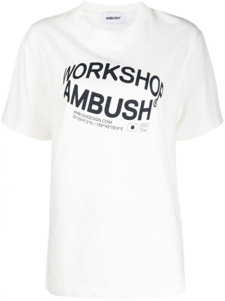T-shirt di cotone Ambush bianco