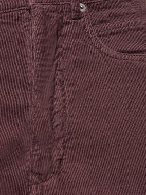 Menčestrové nohavice s vysokým pásom Rick Owens fialová