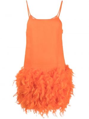 Mini obleka s perjem Giuseppe Di Morabito oranžna