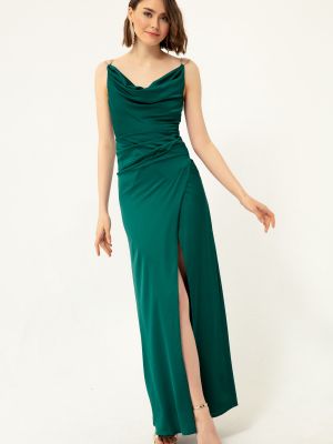 Sukienka wieczorowa asymetryczna Lafaba zielona